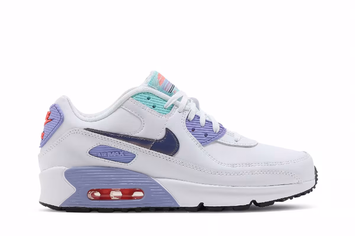 Nike Air Max 90 SE 2 GS White Dark Purple Dust, view 2