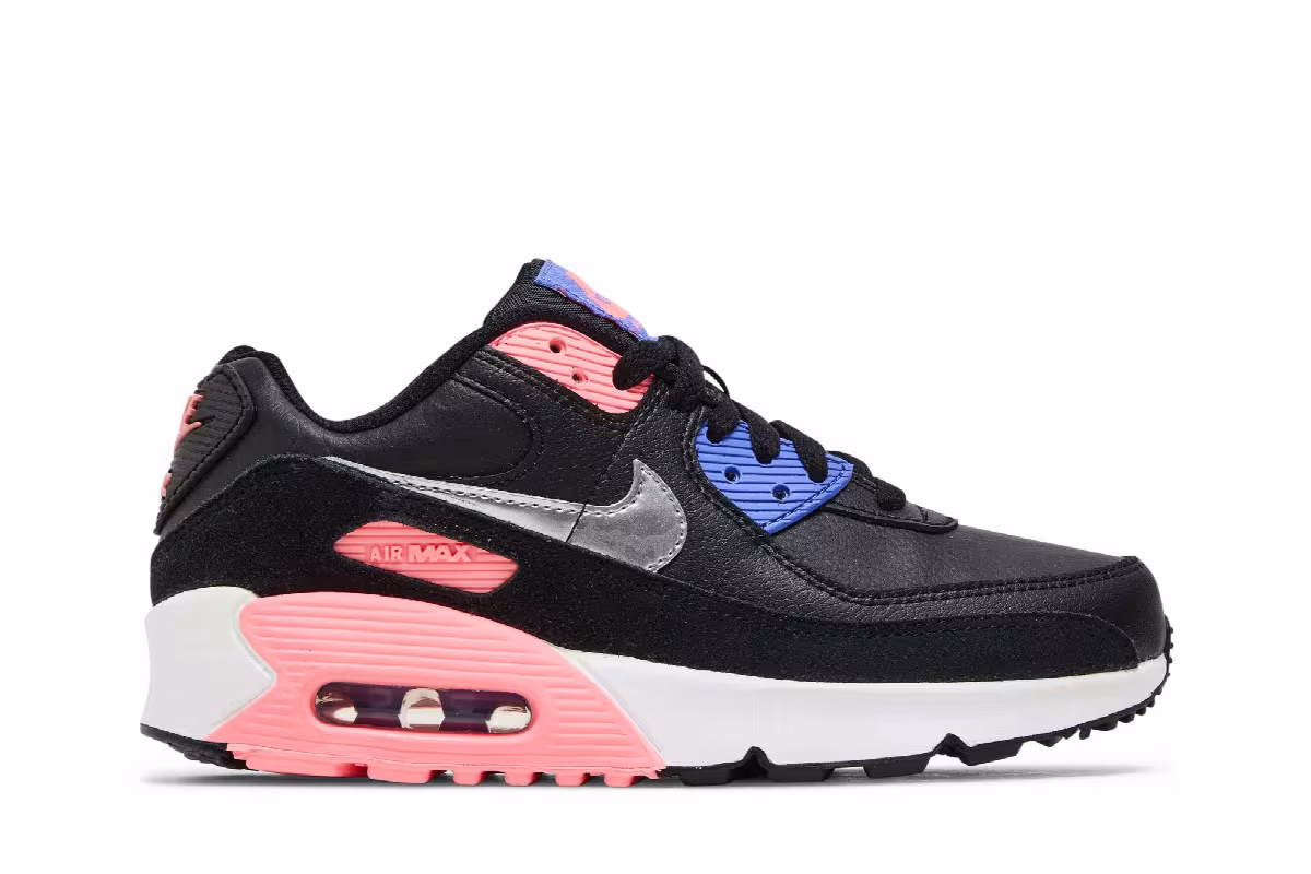 Nike Air Max 90 Leather GS Black Sunset Pulse, view 2