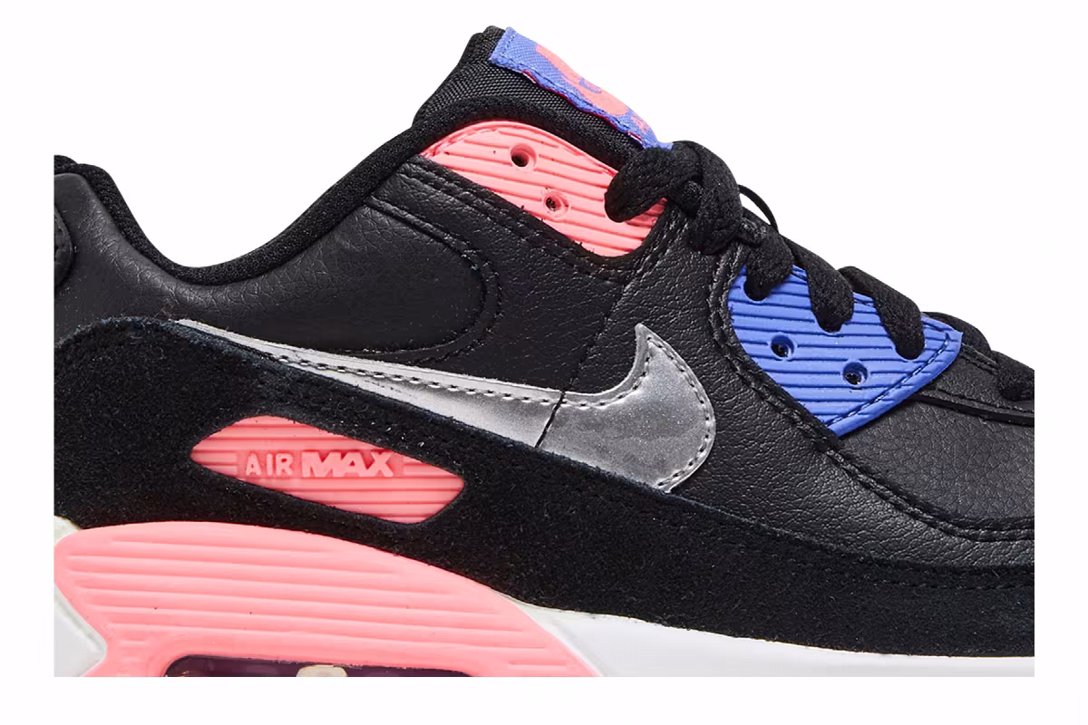 Nike Air Max 90 Leather GS Black Sunset Pulse, view 3