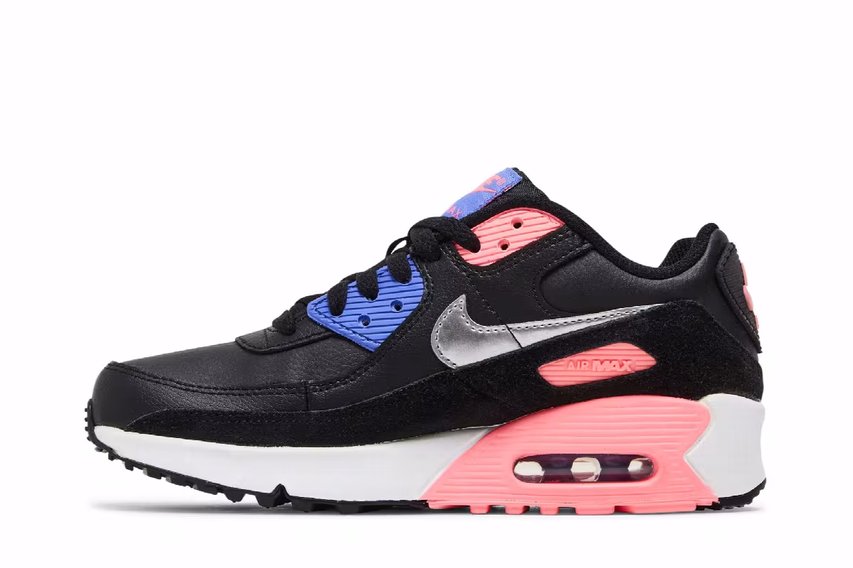 Nike Air Max 90 Leather GS Black Sunset Pulse, view 4