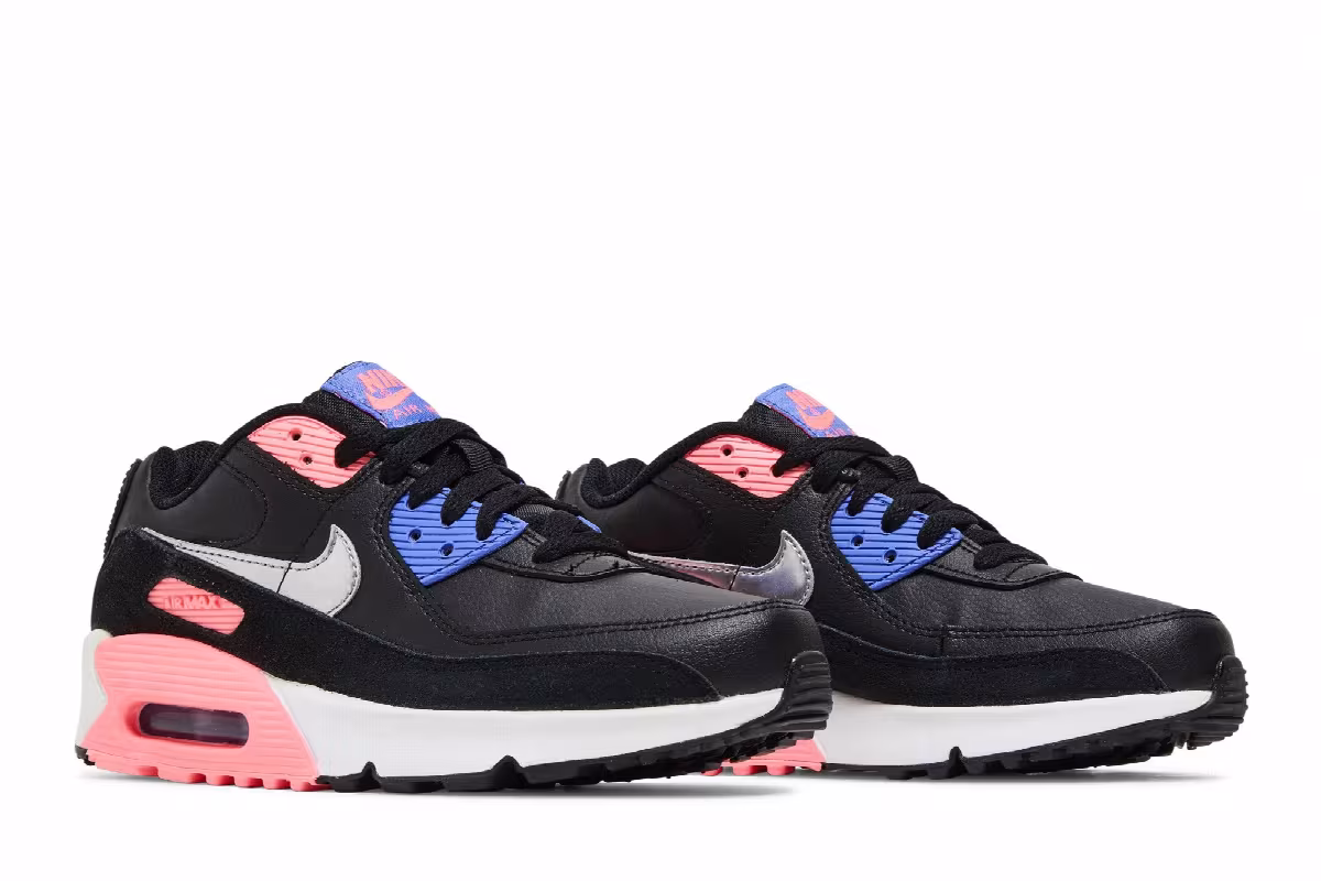 Nike Air Max 90 Leather GS Black Sunset Pulse, view 9
