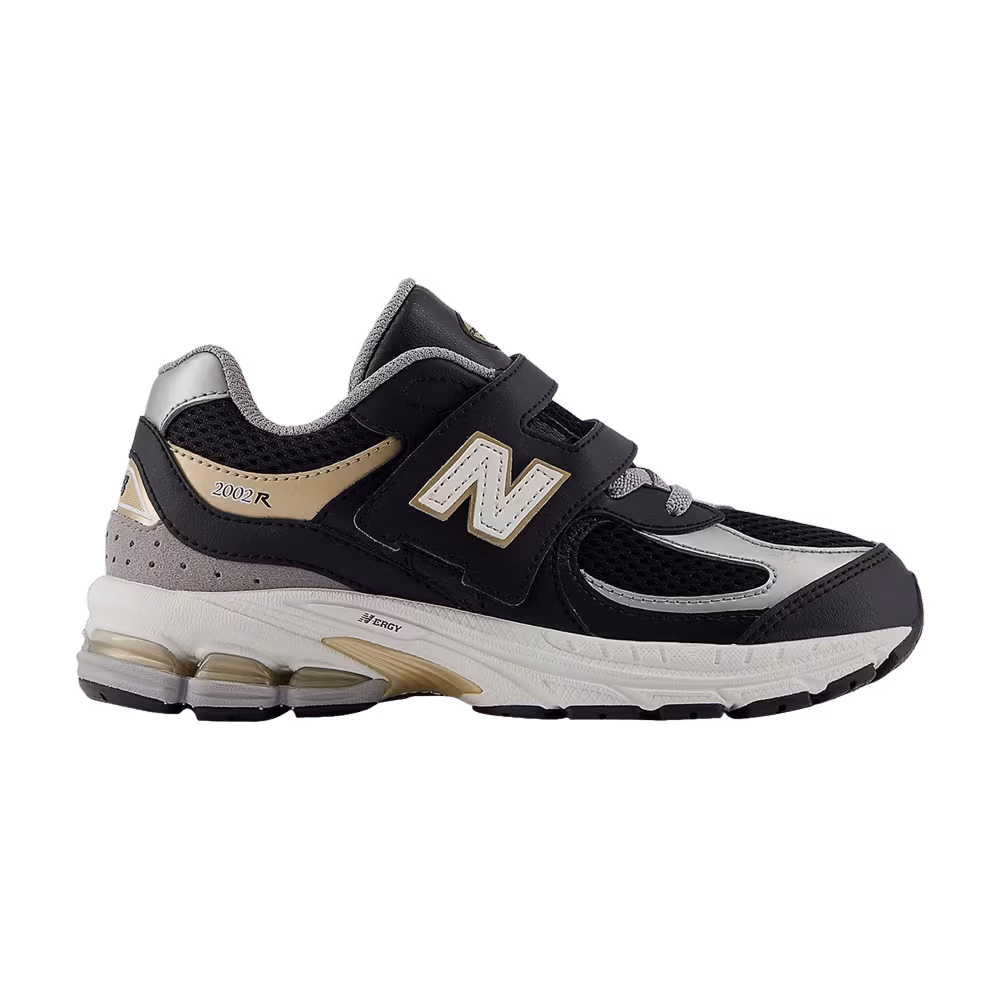 New Balance 2002R Hook & Loop Little Kid Wide Black Sea Salt Gold