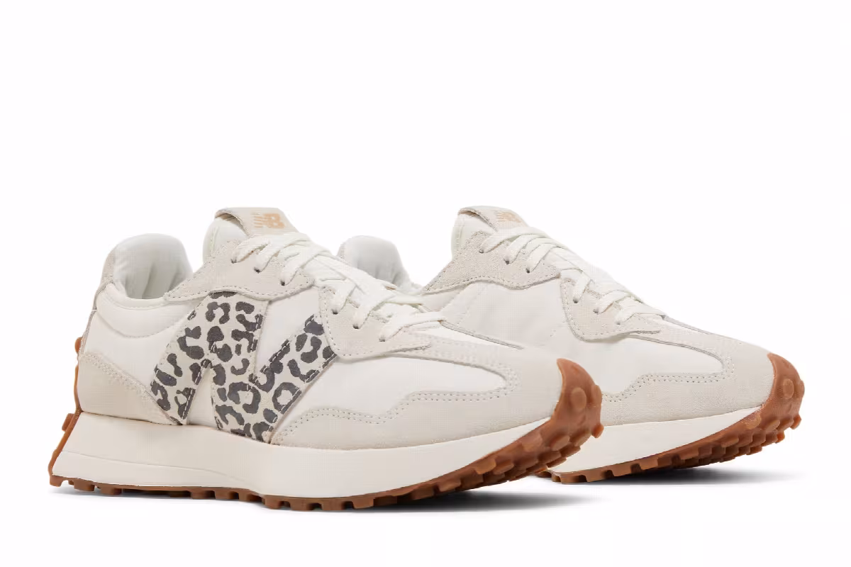 New Balance Women's 327 Sea Salt Leopard, view 9