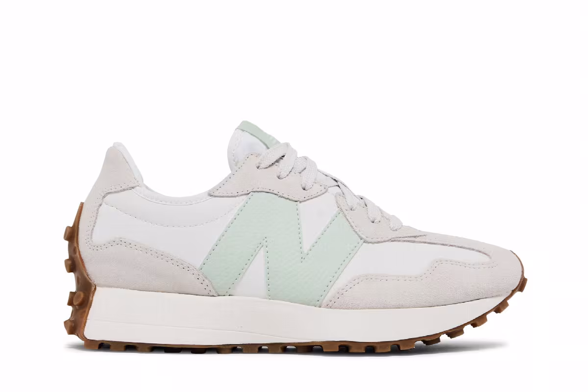 New Balance Women's 327 Moonbeam Silver Moss, view 2