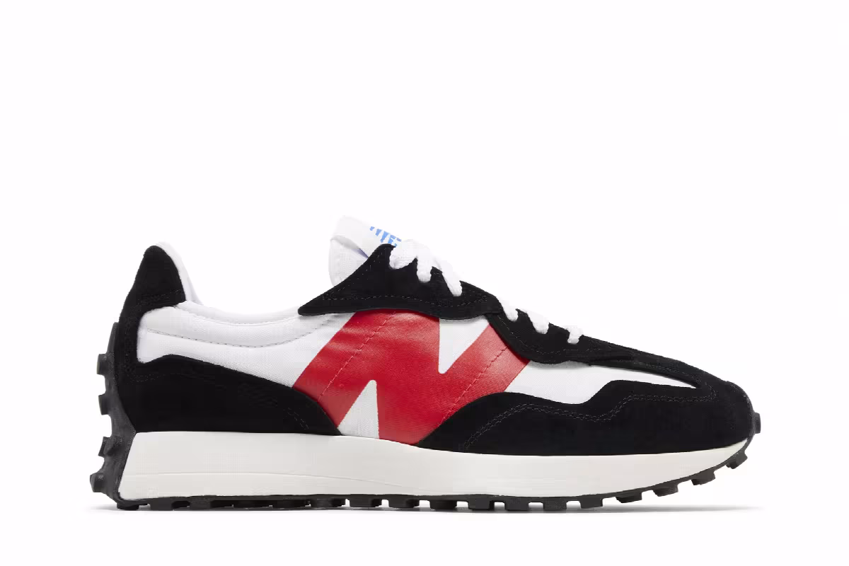 New Balance 327 Black White Red, view 2