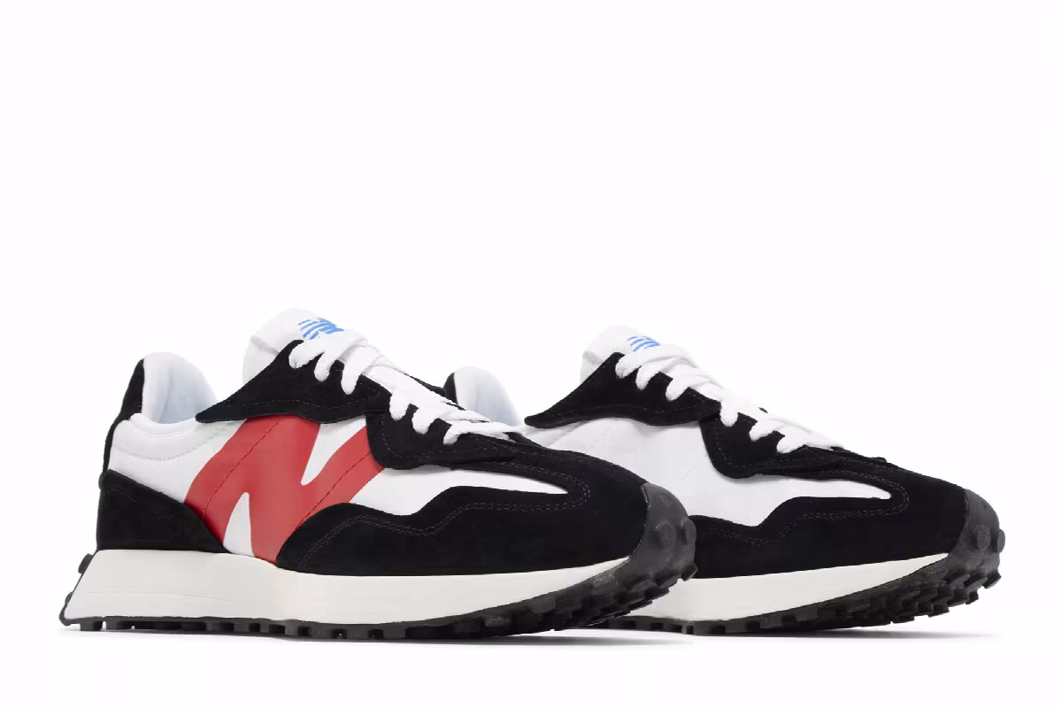 New Balance 327 Black White Red, view 9