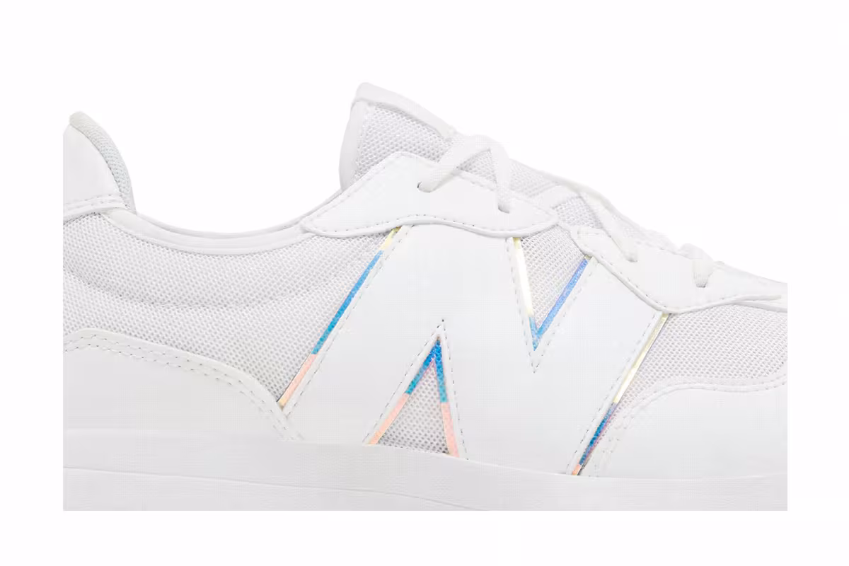 New Balance 327 Big Kid White Grey Iridescent, view 3
