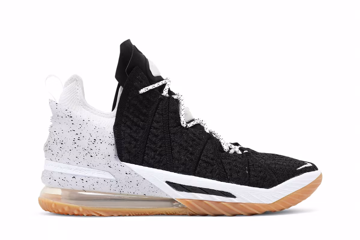 Nike LeBron 18 Black White Gum, view 2
