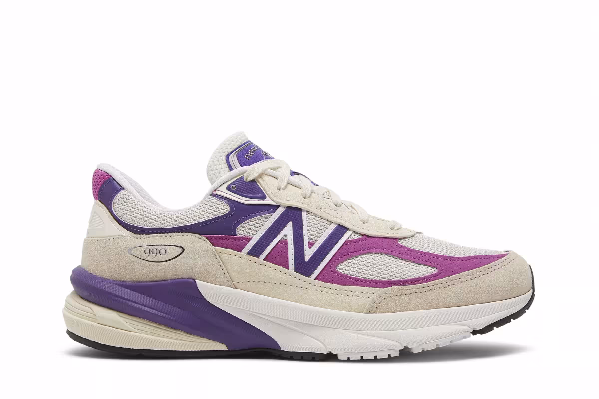 Teddy Santis x New Balance 990v6 Made in USA Macadamia Nut Magenta, view 2