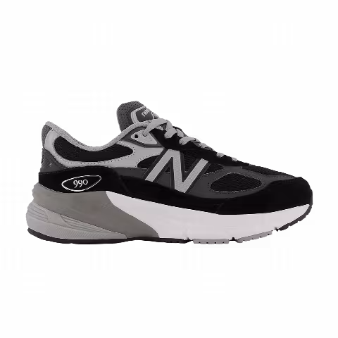 New Balance 990v6 Big Kid Wide 'Black Silver'