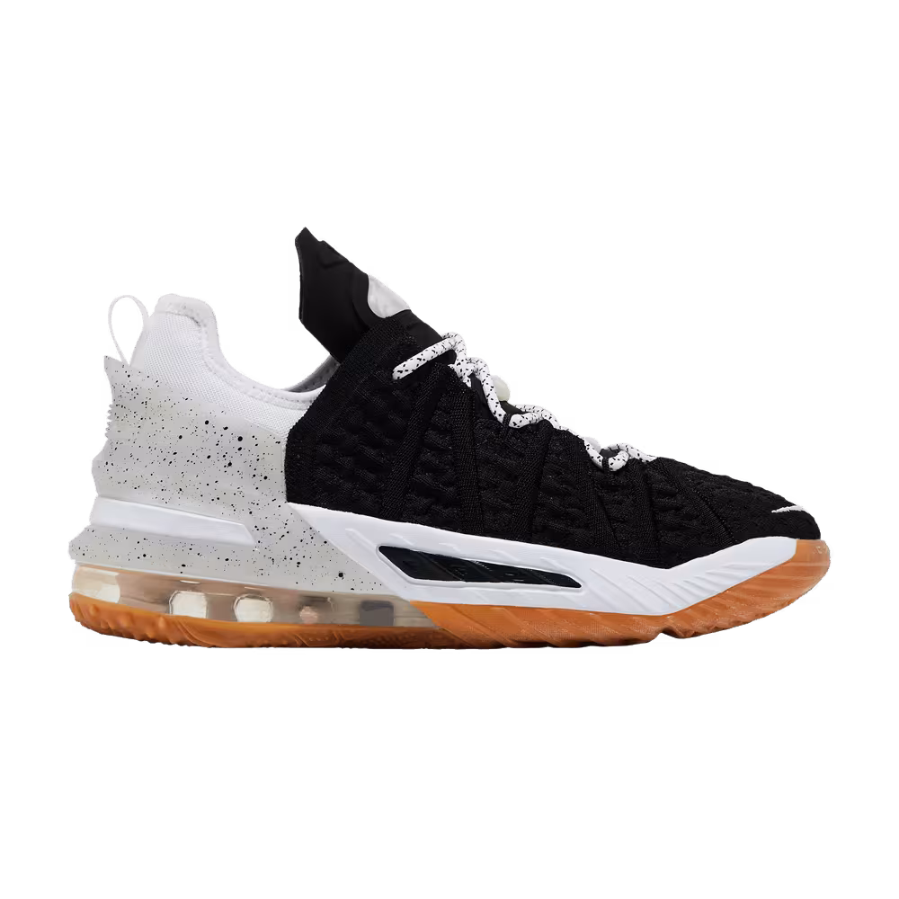 Nike LeBron 18 GS Black White Gum