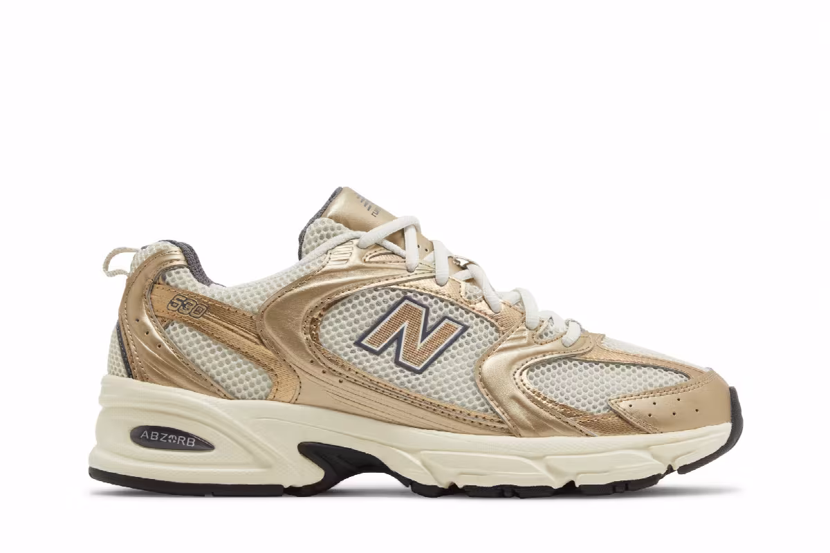 New Balance 530 Turtledove Gold Metallic, view 2