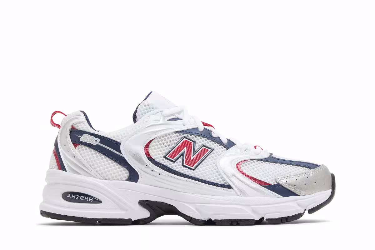 New Balance 530 White Team Red Navy, view 2