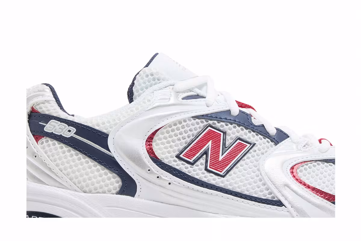 New Balance 530 White Team Red Navy, view 3