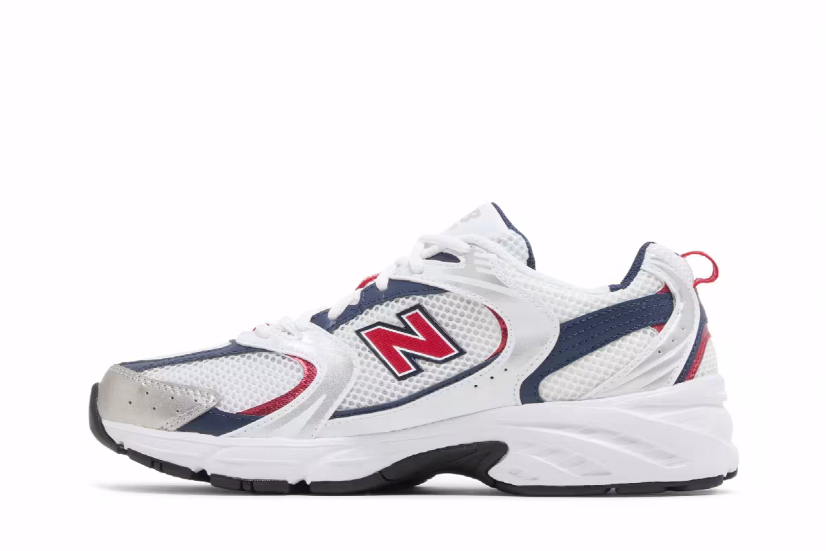 New Balance 530 White Team Red Navy, view 4
