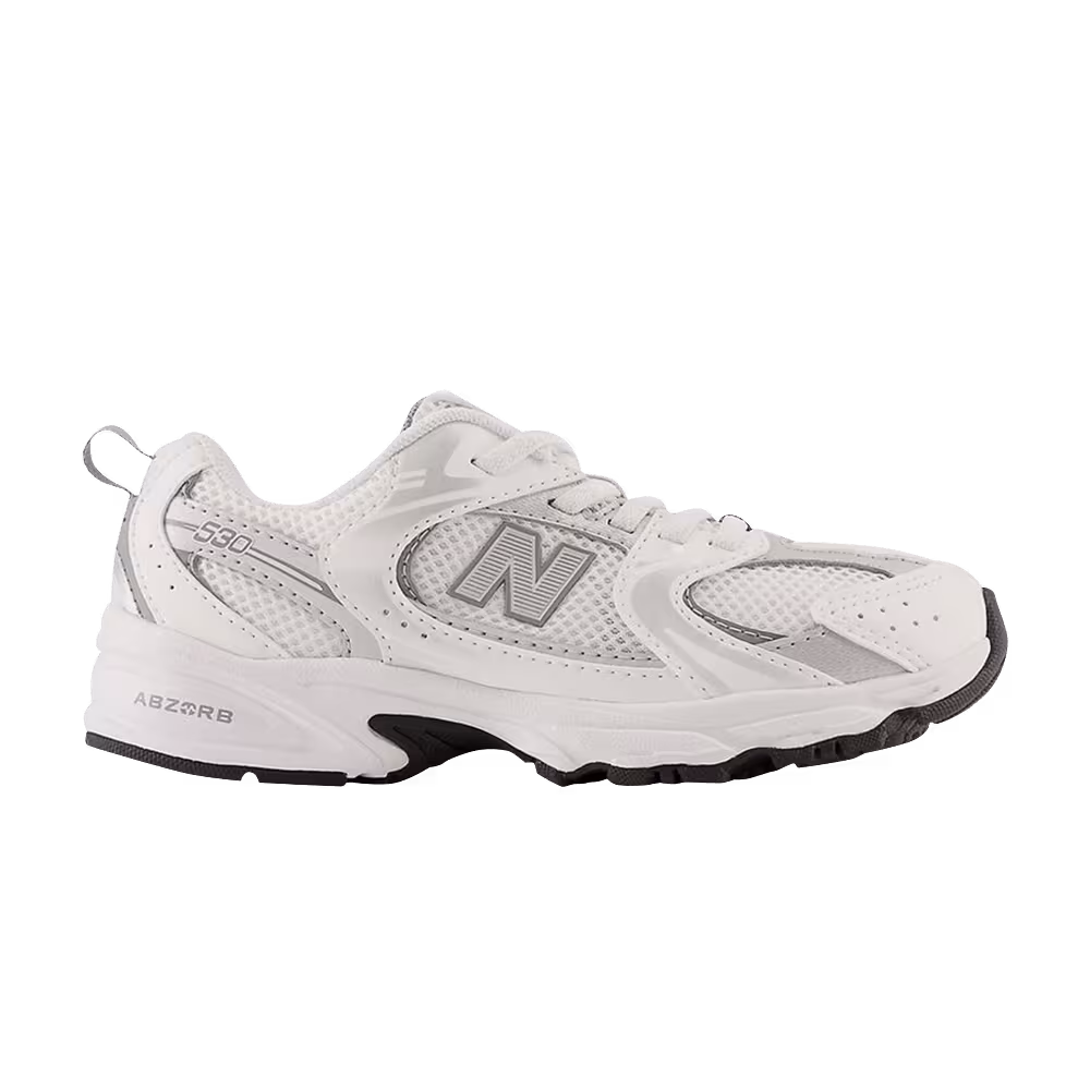 New Balance 530 Little Kid Wide White Silver
