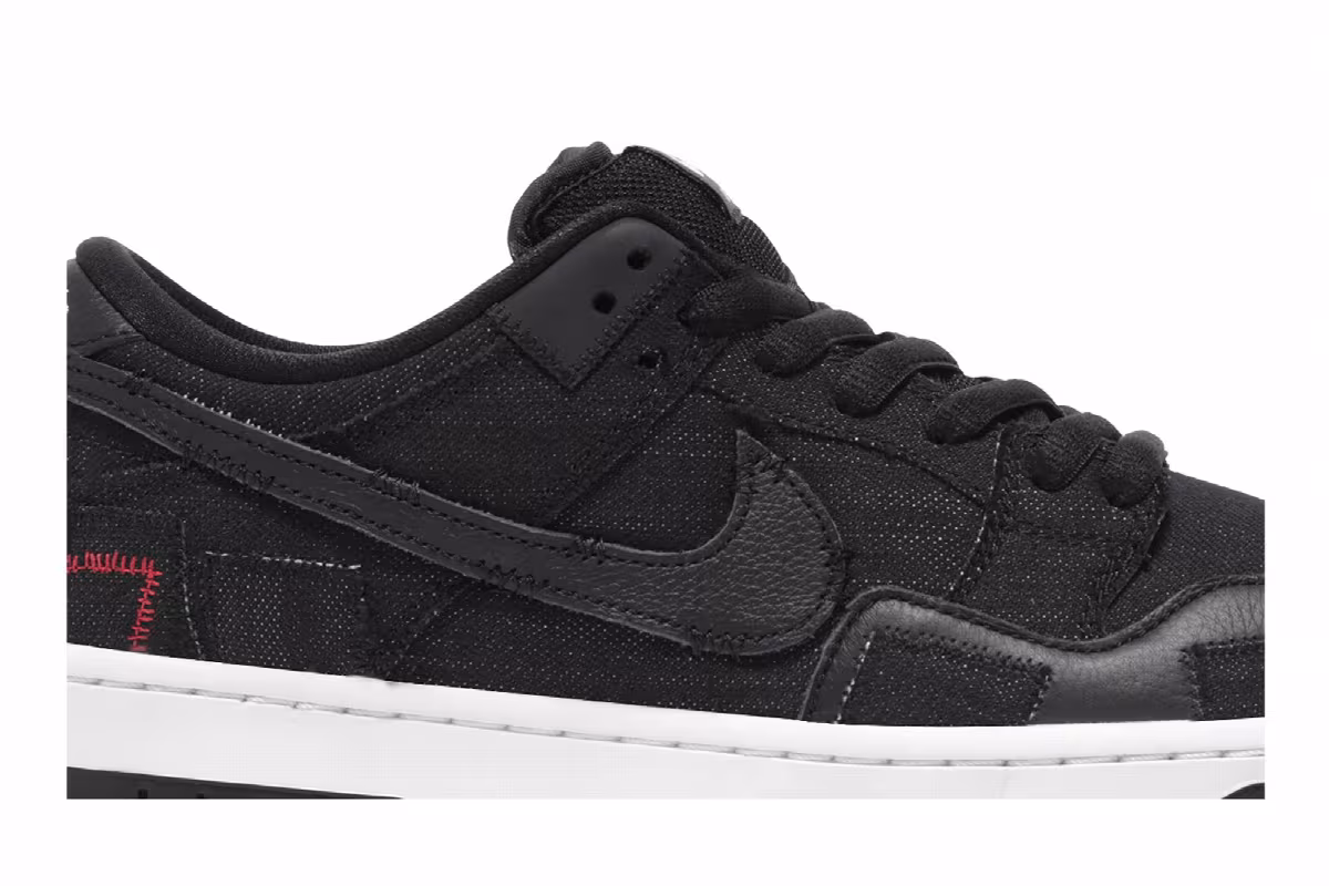 Wasted Youth x Nike Dunk Low SB Black Denim, view 3