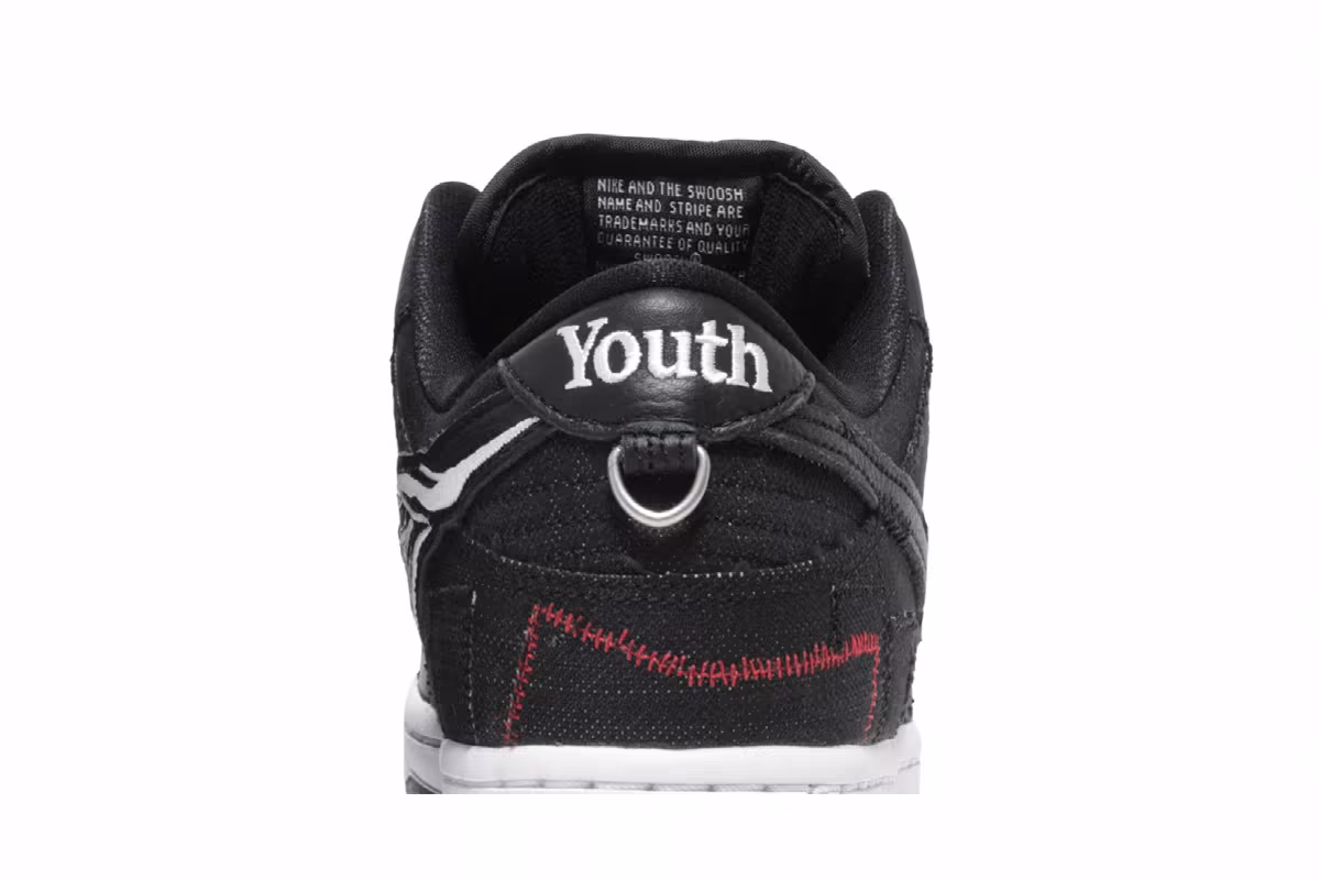 Wasted Youth x Nike Dunk Low SB Black Denim, view 8