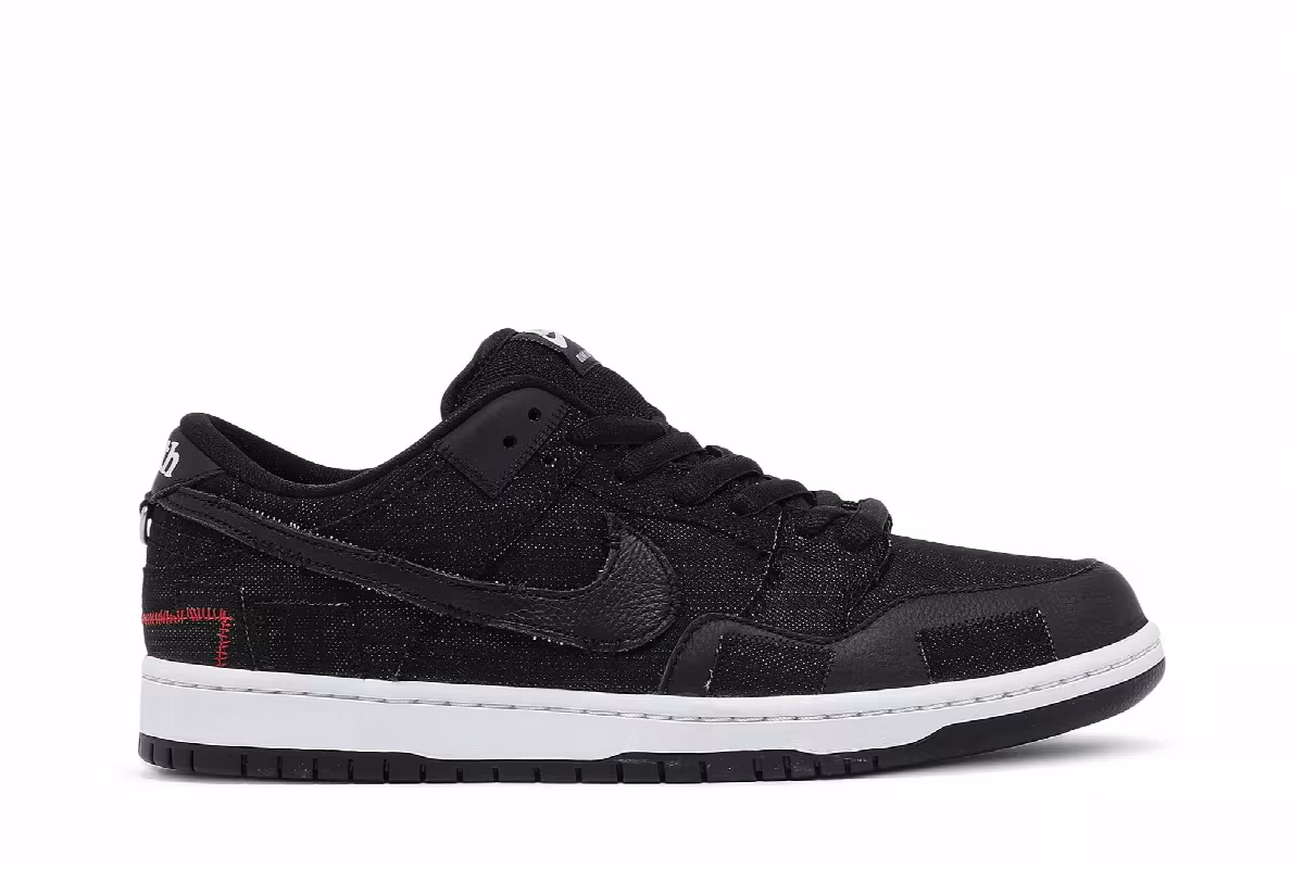 Wasted Youth x Nike Dunk Low SB Black Denim, view 2