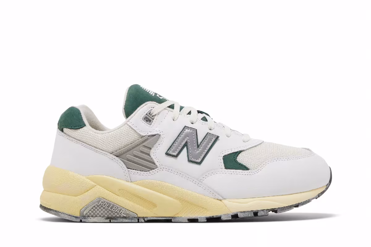 New Balance 580 White Nightwatch Green, view 2