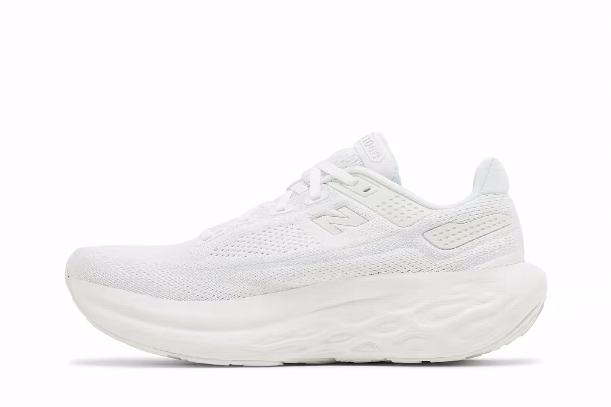 New Balance Women's Fresh Foam X 1080v13 Wide White Silver Metallic, view 4