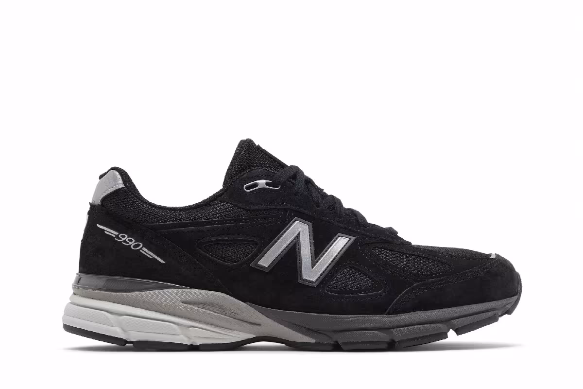 New Balance Men's 990v4 Made in USA Black Silver 2023, view 2