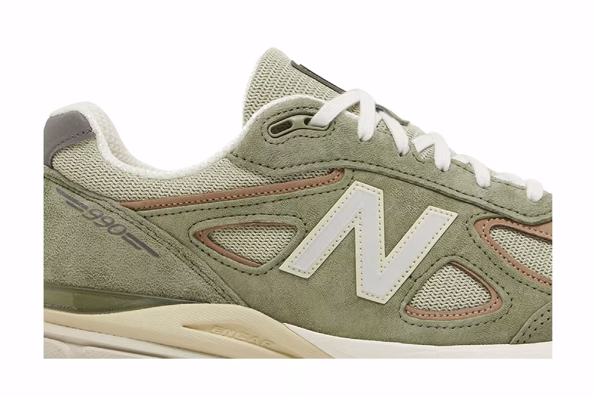 Teddy Santis x New Balance 990v4 Made in USA Olive Incense, view 3