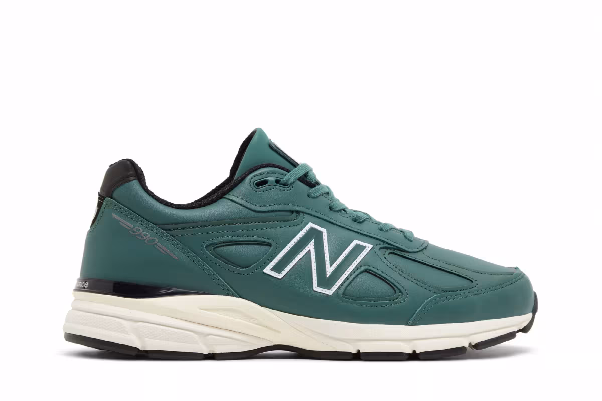 Teddy Santis x New Balance 990v4 Made in USA Teal White, view 2