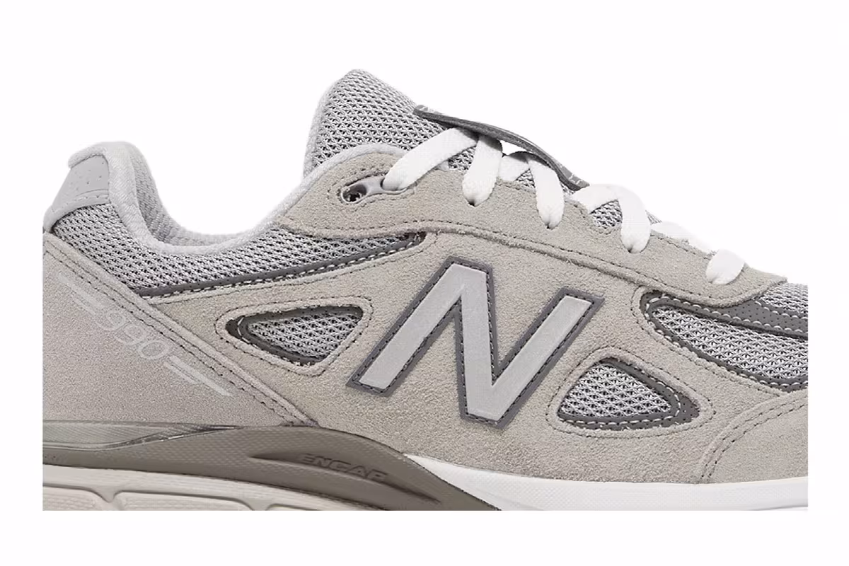 New Balance 990v4 Big Kid Kool Grey Silver Filigree, view 3