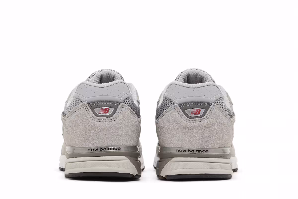 New Balance 990v4 Big Kid Kool Grey Silver Filigree, view 7