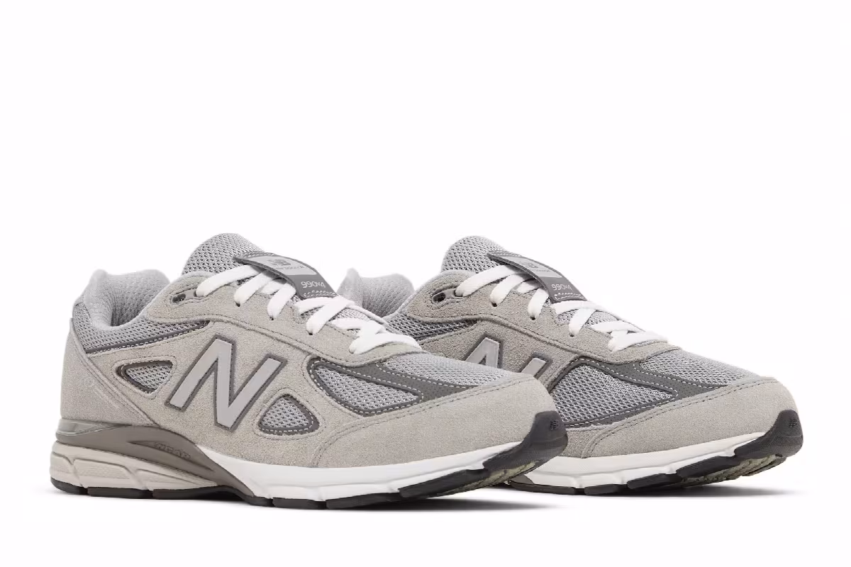 New Balance 990v4 Big Kid Kool Grey Silver Filigree, view 9