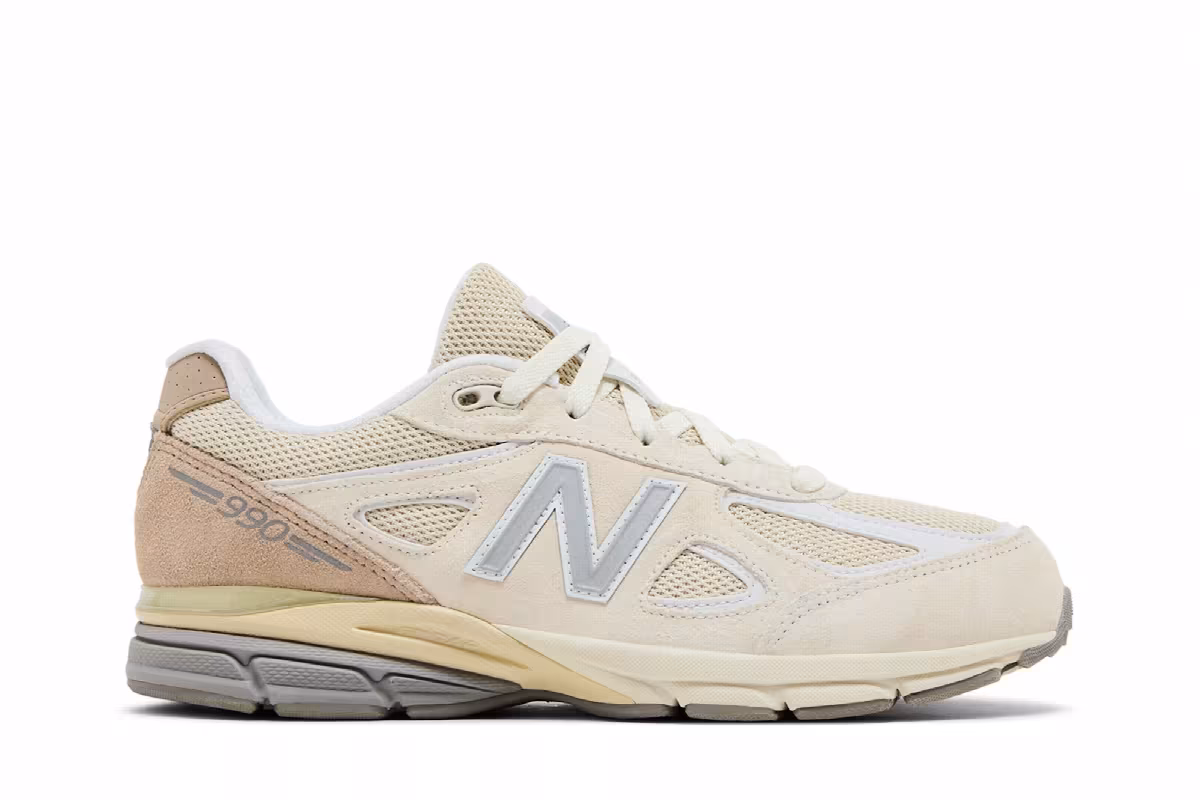 New Balance Teddy Santis x 990v4 Big Kid Wide Limestone, view 2