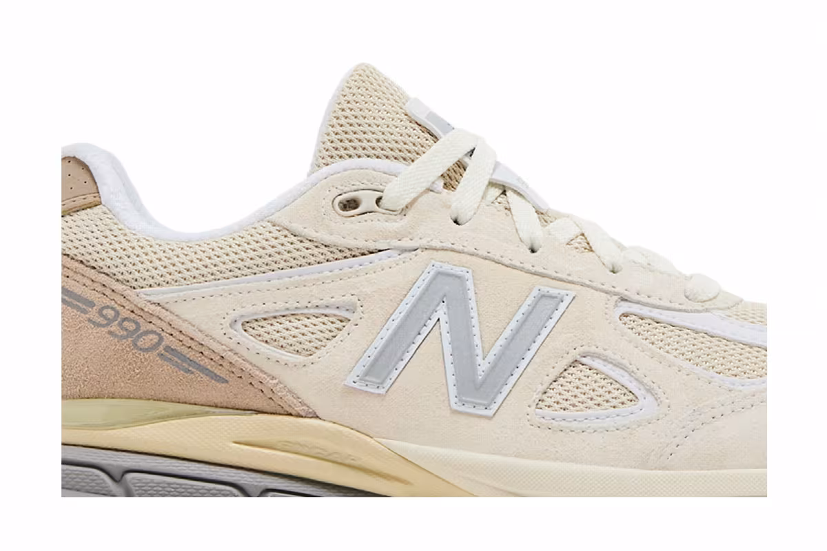 New Balance Teddy Santis x 990v4 Big Kid Wide Limestone, view 3