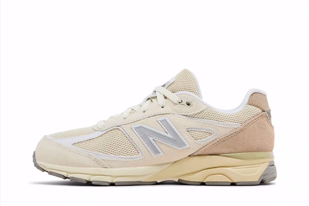 New Balance Teddy Santis x 990v4 Big Kid Wide Limestone, view 4