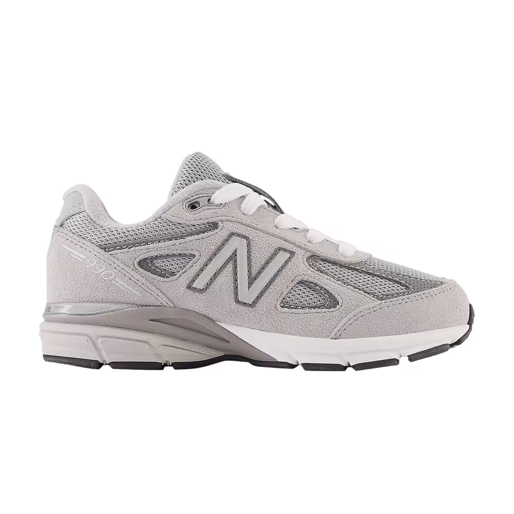 New Balance 990v4 Little Kid Wide Kool Grey Silver Filigree