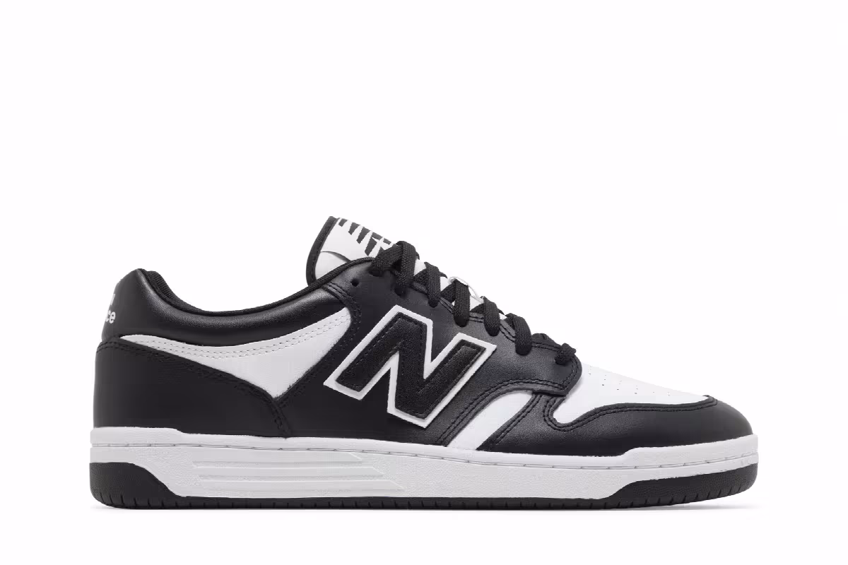 New Balance 480 White Black, view 2
