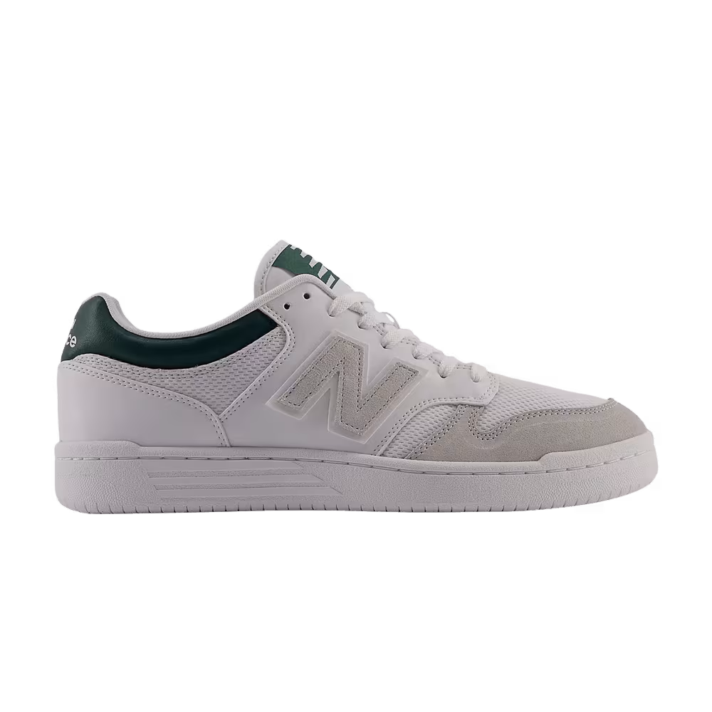 New Balance 480 White Grey Nightwatch Green