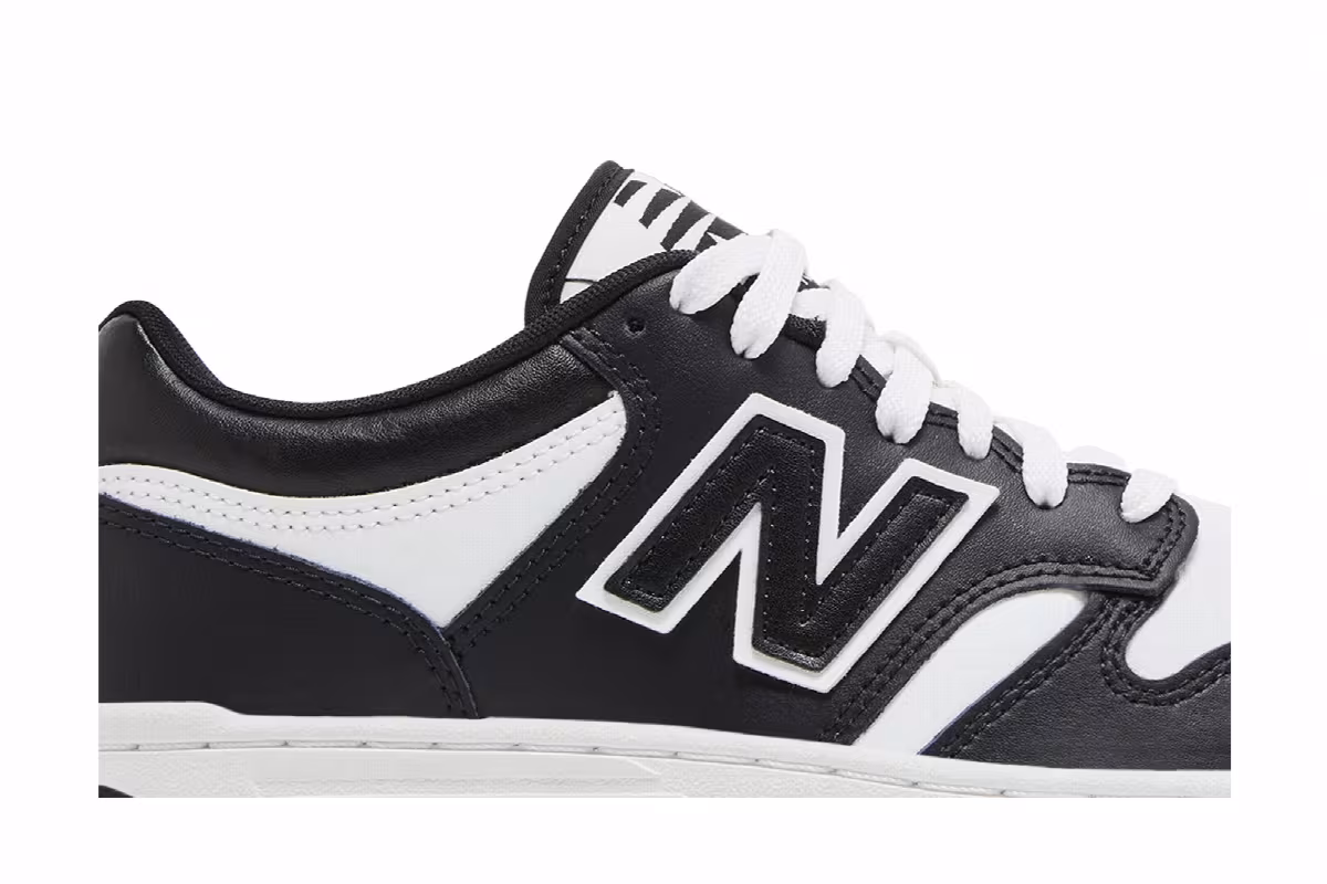 New Balance 480 Big Kid Black White, view 3
