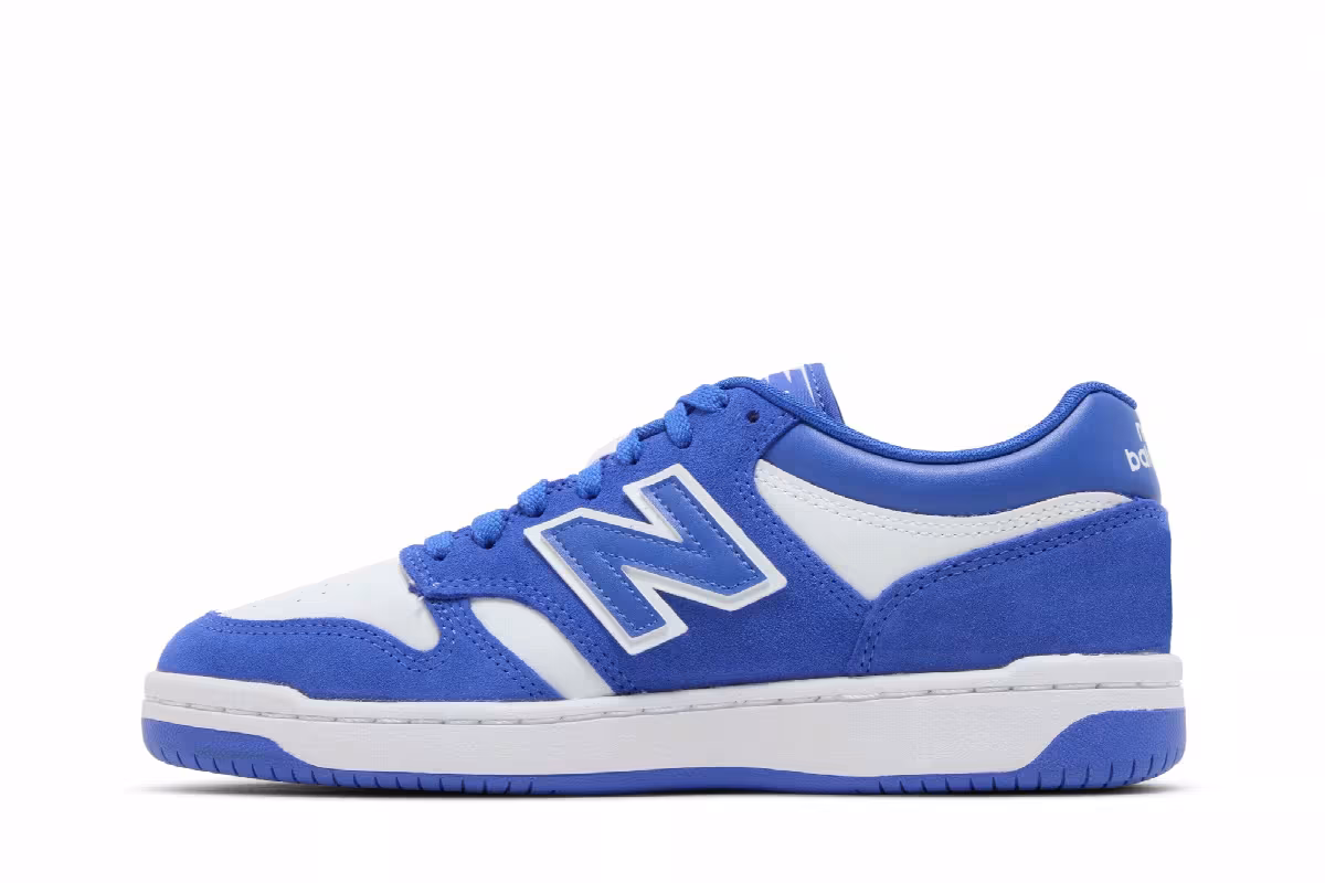 New Balance 480 Big Kid Marine Blue White, view 4