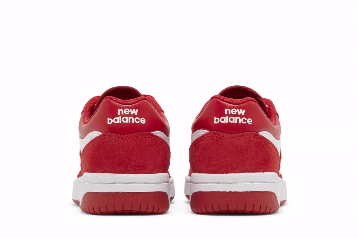 New Balance 480 Big Kid Team Red White, view 7