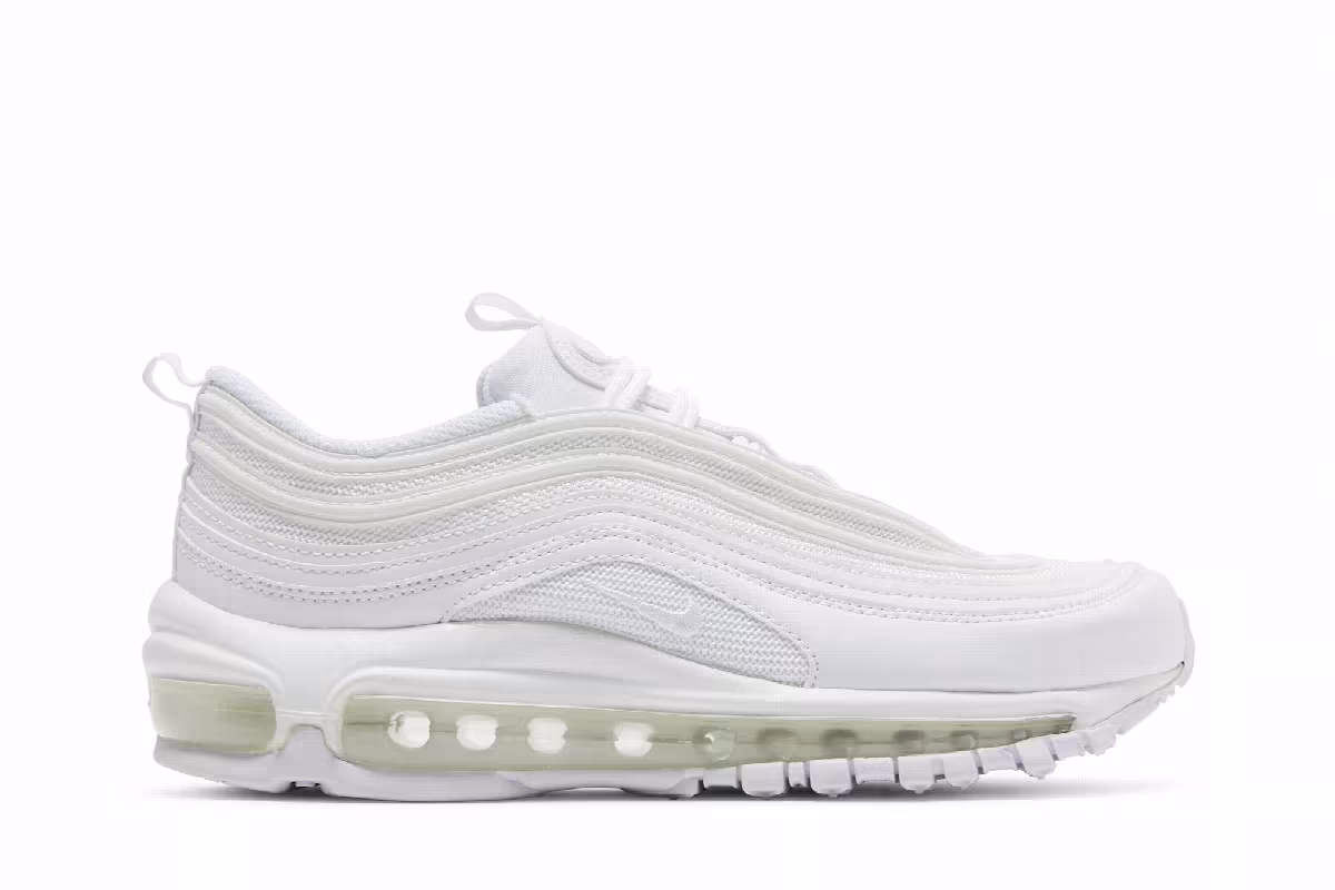 Nike Women's Air Max 97 Triple White, view 2