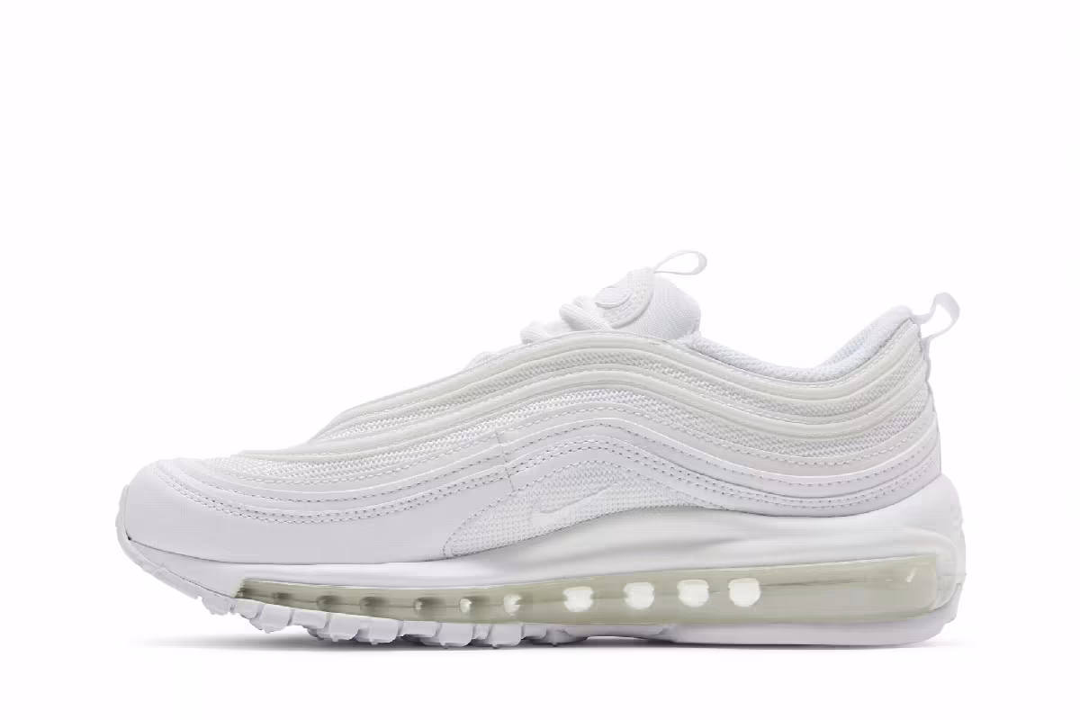 Nike Women's Air Max 97 Triple White, view 4