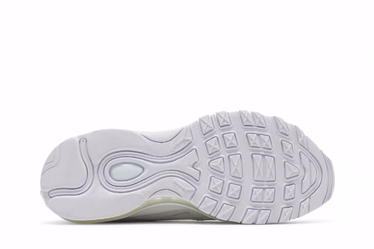 Nike Women's Air Max 97 Triple White, view 5