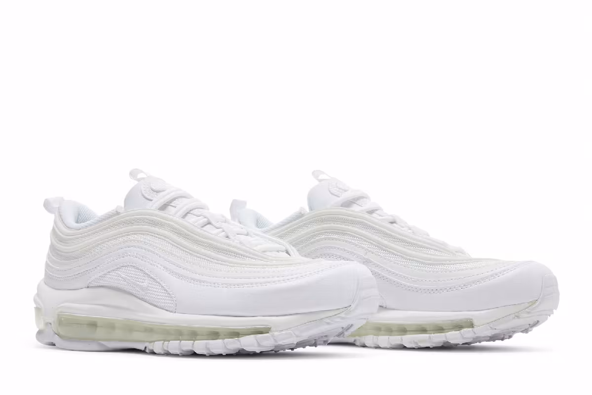 Nike Women's Air Max 97 Triple White, view 9