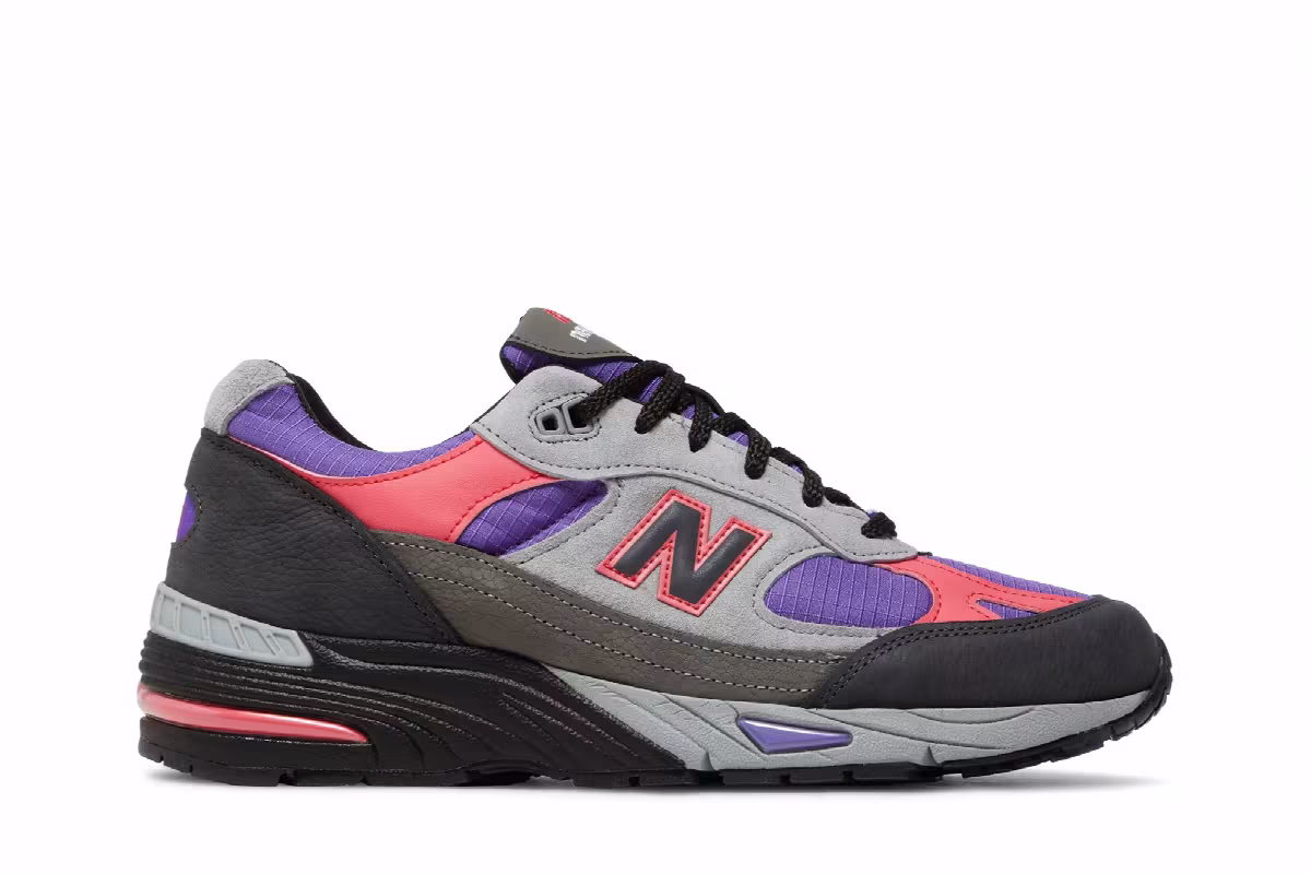Palace x New Balance 991 Made in England Black Ultra Violet, view 2