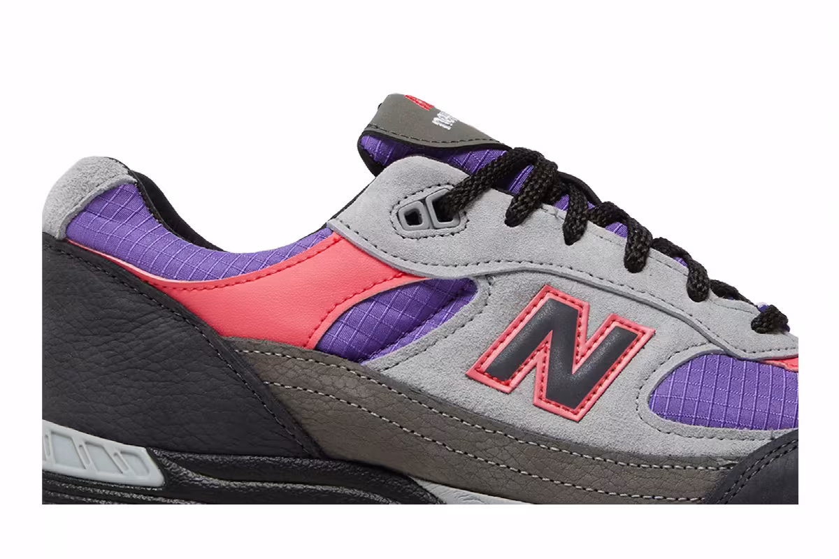 Palace x New Balance 991 Made in England Black Ultra Violet, view 3