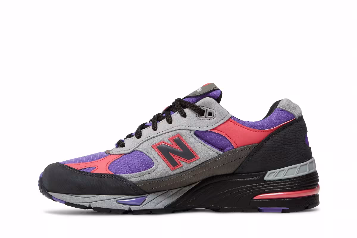 Palace x New Balance 991 Made in England Black Ultra Violet, view 4