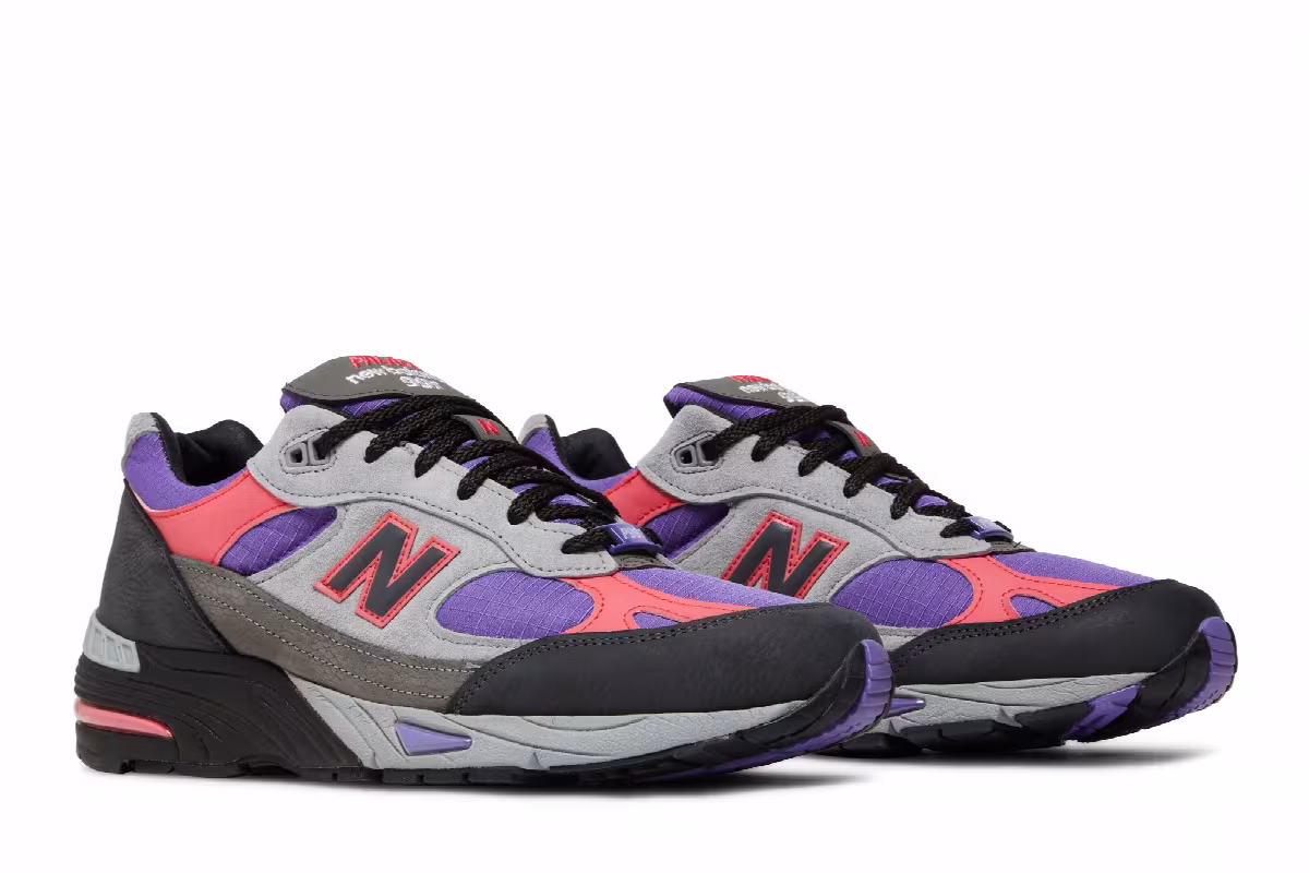 Palace x New Balance 991 Made in England Black Ultra Violet, view 9