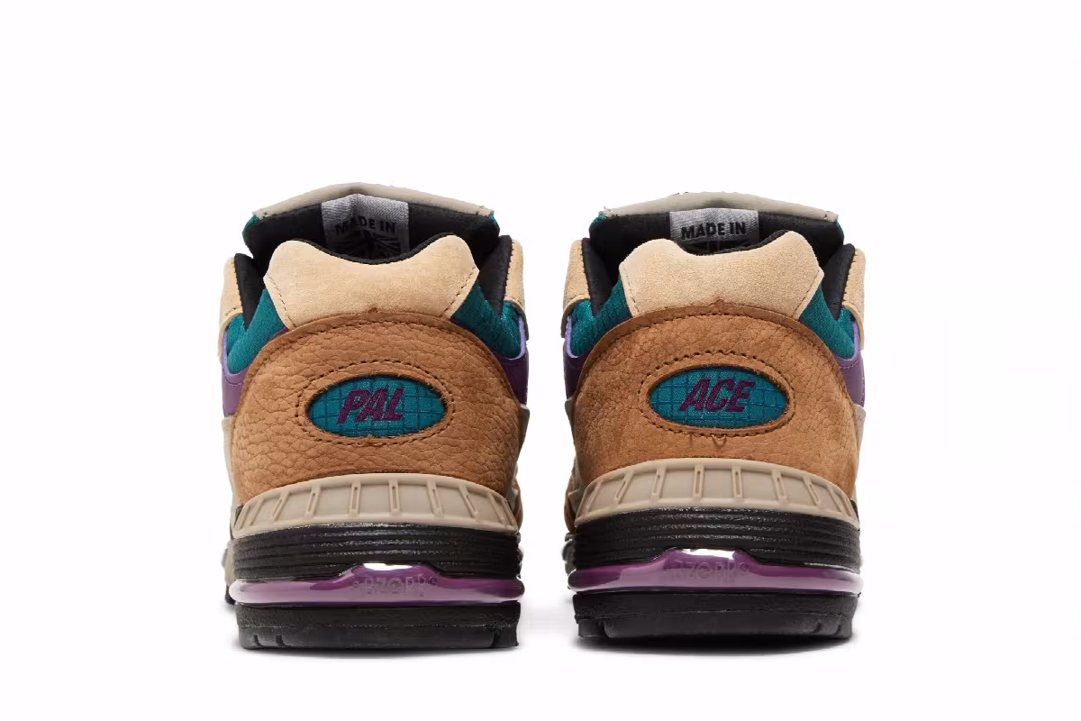 New Balance Palace x Women's 991 Made in England Taos Taupe Grape, view 7