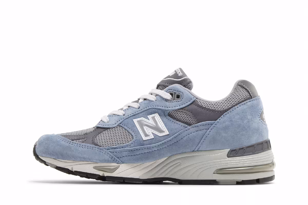 New Balance Women's 991v1 Made in England Dusty Blue, view 4